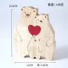Rompecabezas de Bloques de Construcción Familia de Osos Linda Madera de Roble Macizo Personalizado DIY Transfronterizo, Se Puede Grabar con Nombres y Apellidos, Adorno Conmemorativo