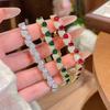 Pulsera de Diamantes Verdes de Alta Calidad Personalidad Diamante Completo Esmeralda Fila de Diamantes Explosiones en Vivo Zircón Pulsera Pulsera para Mujer Nicho