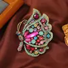 Broche de mariposa vintage con incrustaciones de diamantes para mujer, elegante broche para abrigo de invierno, suéter, ramillete, accesorios de regalo.