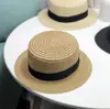 Chapéu de palha infantil de copa reta para meninos e meninas, verão, trançado, decorativo, de praia, chapéu de pescador, Coreia do Sul, proteção solar, sombra, chapéu pai-filho
