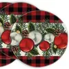 Jogos Americanos Redondos de Natal Jogos de Mesa Trançados Jogos Americanos Redondos para Pratos Decorações de Mesa Festivas Vermelhas e Verdes Fabricante Atacadista Transfronteiriço