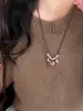Collar con Colgante de Poni de Madera para Mujer 2025 Nuevo Otoño e Invierno Cadena Larga para Suéter Accesorios Retro del Año Animal de la Buena Suerte para Mujeres