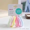 Set de 6 piezas de coleteros sin costuras de alta elasticidad con patrón de jacquard, bandas elásticas de bucle de toalla sin costuras para coletas altas