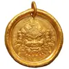 Accesorios de bricolaje de oro de alta calidad y larga duración, collar Huang Caishen con transferencia de fortuna, colgante, cadena de suéter, panqueque para mujer