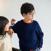 Suéter de malha infantil outono e inverno espessado lã pura combinação de cores suéter de malha cashmere estilo coreano tops para meninos e meninas atacado