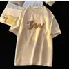 Fabricante directo de camisetas de manga corta estampadas de estilo americano de moda para parejas (hombres y mujeres), tops de peso pesado de verano y camisetas básicas