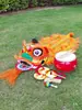 Accesorios Espesos para Danza del León para Niños, Cabeza de León Danza del León del Despertar, Pequeño Conjunto de León para Niños, Conjunto Completo de León del Sur de Cabeza de Danza del León