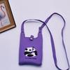 2024 Bolsa de Mão Mini de Tricô Guofeng Panda Bolsa de Celular Fashion Guofeng Bolsa de Ombro Bolsa Casual Versátil