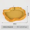 Tigela de Alimentação para Répteis, Lagartos, Geckos, Aranhas, Tartarugas, Cobras, Papagaios, Chinchilas; Tigela Decorativa de Pedra Artificial para Alimentação e Água