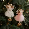 Novo Pingente de Pelúcia de Anjo com Galhos de Rena para Árvore de Natal Boneca Criativa Pingente de Decoração