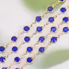 Cadena de Diamante de Vidrio con Borde de Zircón de Color Conservante Color Cobre Puro 6.8mm Accesorios para Joyería DIY Pulsera Materiales Hechos a Mano