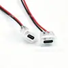 Conector hembra impermeable Tipo-C con cable, versión de alimentación de 2 pines, longitud del cable 105 MM, cable 24 AWG, conector hembra Tipo-C con cable