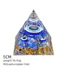 Pirâmide de Cristal Natural 5cm Estilo Europeu e Americano Decoração de Mesa para Casa e Escritório Ornamento de Pirâmide de Resina para Yoga Meditação