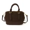 Bolsa de Mão de Pelúcia Moda Retrô Transfronteiriça, Temperamento de Nicho de Alta Qualidade, Bolsa de Ombro Cruzada, Bolsa de Grande Capacidade para o Dia a Dia para Mulheres