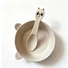 Palha de trigo Tigela de arroz infantil Desenhos animados Mickey Bowl Jantar Combinações Prato Baby Food Louça Suplementada
