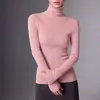 Camiseta base de una sola pieza sin costuras de cuello alto para mujer, sin costuras, suave y amigable con la piel, adecuada para usar en capas en otoño e invierno, tejida