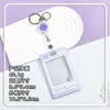 Portatarjetas Transparente Estilo Ins para Tarjetas Escolares de Estudiante, Tarjetas de Agua, Tarjetas Ic, Funda Protectora de Identificación con Foto para Hombres y Mujeres, Estuche Duro Anti-Pérdida