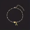 Pulseira de Aço Inoxidável Retro Simples Cruzada Amor Letra Inglesa Pulseira Feminina com Pingente de Gota Pulseira de Letra Dropshipping
