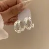 Brincos ovais multicamadas em forma de diamante com pingo de óleo e poá em agulha de prata, com toque de luxo leve e de alta qualidade, brincos modernos e versáteis