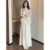 Novo conjunto de moda estilo chinês coleção de verão 2026: conjunto de duas peças: camisa bordada sem mangas + calça pantalona