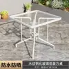Mesa de Comedor Redonda Plegable Blanca de Vidrio Templado para Exteriores, Mesa de Comedor para el Hogar con una Mesa y Dos Sillas, Mesa de Té Pequeña para Balcón