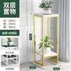Soporte de flores de hierro forjado nórdico negro para sala de estar, soporte interior para bonsái, estante de almacenamiento de varias capas para suelo de pothos, marco de decoración suave