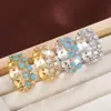 Anillo de Zirconia Curvo Elegante con Piedra Preciosa Azul Real, Lujo Ligero, Dulce y Versátil, Cobre Puro, Exclusivo para Ventas Transfronterizas