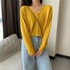 Cárdigan Abrigo de Punto Fino para Mujer, Primavera y Otoño, Estilo Coreano, Suéter Holgado para Vestir por Encima, Corto, Versátil, Cuello en V, Camiseta Base