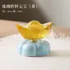 Nuevo Juguete Giratorio de Vidrio Dorado Estilo Chino con Base de Cerámica, Mascota de Té para Aliviar el Estrés, Regalo de Ceremonia de Apertura, Adorno de Escritorio