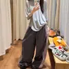 Impermeável Secagem Rápida Verão Novo Retro Estilo Preguiçoso Bloco de Cores Múltiplas Tiras Solto Esportivo Casual Calças Tendência