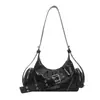Tendencia transfronteriza estilo coreano bolso de mano tipo dumpling para mujer 2026 otoño nuevo color sólido empalme bolso de hombro único para ir al trabajo bolso cruzado