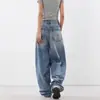 Jeans de Diseño con Dobladillo Curvo para Mujer, Pantalones Anchos Sueltos Versátiles de Moda 2025, Pantalones Largos hasta el Suelo