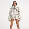Chaqueta Casual Holgada de Piel con Estampado de Leopardo para Mujer Otoño Estilo Europeo y Americano 2279