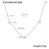 Colar Clavícula Estrela de Cinco Pontas Zircônia Diamante Pequeno Gypsophila Estrela Midoduo CNC Aço Titânio Banhado a Ouro Joia Simples de Camada Dupla