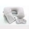 Nueva almohada en forma de U sin aire, presión automática, almohada inflable para viajes, protección del cuello, almohada inflable portátil