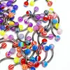 Amazon Mais Vendido Transfronteiriço Acrílico Cor Sólida Luminoso Conjunto de Unhas para Sobrancelha Haste de Aço Inoxidável Bola Unha para Sobrancelha Body Piercing