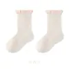 Zt1123 Calcetines Infantiles Primavera Nuevos Elegantes Calcetines de Encaje para Niñas Calcetines de Media Pantorrilla Calcetines para Pantorrilla de Niñas Calcetines Blancos