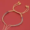 Pulsera tejida semiacabada de nudo de diamante DIY Pulsera hecha a mano para niños Cordón rojo ajustable Cordón multicolor