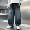 Calças de Primavera e Outono para Meninos 2026 Novo Estilo, Jeans Estilosos de Outono para Trabalho Infantil para Meninos