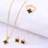 Cdd Conjunto de Tres Piezas de Trébol de Cuatro Hojas Moda Collar Pulsera Pulsera Amazon Aliexpress Fuente Caliente de Internet Fábrica