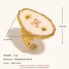 Europa e Estados Unidos anel aberto de três flores secas transfronteiriço aço inoxidável banhado a ouro 18K nicho fresco joias de personalidade francesa feminino