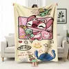Manta de Franela Estampada Chal Sofá Bebé Stitch Dibujos Animados Manta de Tiro Manta Linda Manta Interestelar Manta de Siesta