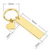 Nuevo Llavero de Joyería de Moda Simple de Lujo Ligero Accesorios de Acero de Titanio Rectangular Corazón de Melocotón Amor Combinación Colgante