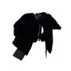 Presilha de Cabelo Banana para Rabo de Cavalo Meio Preso, Elegante e Fashion, com Laço de Veludo Preto e Glitter Fino, Acessório de Cabelo para Mulheres