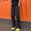 Calças masculinas da moda estilo americano, de secagem rápida, que aumentam a altura, levemente boca de sino, casuais, com corte reto único, folgadas e que afinam, calças de trabalho