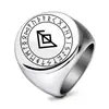 Anillo de Acero Inoxidable Redondo de 22 mm Grabado Láser Retro Nórdico Vikingo Texto Runa para Hombres - Superventas Europeo y Americano Transfronterizo