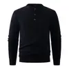 Suéter Masculino de Meio Zíper Outono Inverno Nova Moda Jovem Gola Redonda Tricô Casual Camada Base Suéter de Lã