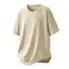 Camiseta casual de verano para hombre, cuello redondo, manga corta, ligera, transpirable, holgada, moderna, color liso con pequeño diseño estampado