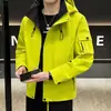 Jaqueta com capuz para primavera e outono para homens, jaqueta de trabalho versátil casual da moda, corta-vento esportivo simples estiloso para atividades ao ar livre