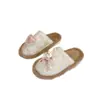 Pantuflas de algodón para niños, pantuflas antideslizantes de otoño e invierno para interiores para niñas, pantuflas cerradas simples de felpa para niños para uso en casa, pantuflas para padres e hijos